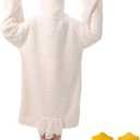 Wearable Goose Blanket Hoodie Onesie,Duck Oversized Blankets Hooded Costume for Adult & Kid,Warm Cozy Sleeping Bag (Medium)