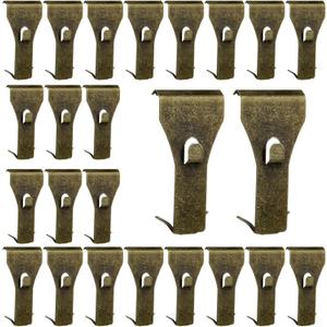 Ripeng 24 Pieces Brick Wall Clips and Hooks for Hanging Outdoors No Drill, Brick Hangers Fit 2-1/4 to 2-3/8 Inch Hooks to Hang Wall Decor, Pictures, Christmas Decorations Hangers (Bronze)