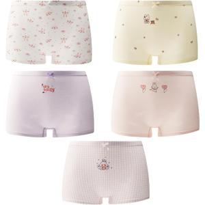 Girls Cotton Underwear Soft Boy Shorts Kids Boxer Briefs Panties(Pack of 5) (7-8, Bunny)