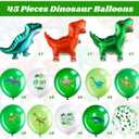 Zomiboo 45 Pcs Dinosaur Balloons Set Included 12 Inch Dinosaurs Latex Balloons Colorful Confetti Dinosaur Shape Foil Balloons for Boys Girls Birthday Party Baby Shower Decorations Supplies