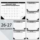 3 x 17"12" Wall Calendar 2026.01-2027.6 Desk or Wall Calendar from January 2026 to June 2027, 18 Months Calendar with Thick Paper for Family or Office (Black)