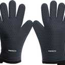 KITCHEN PERFECTION Silicone Smoker Oven Gloves -Extreme Heat Resistant BBQ Gloves -Handle Hot Food Right on Your Smoker Grill Fryer Pit|Waterproof Oven Mitts Grill Gloves |Superior Value Set+3 Bonuses (One Size Fits Most, Classic Gray)