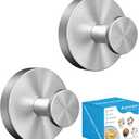 Suction Cup Hooks for Shower, Heavy Duty Towel Hooks for Walls No Damage, Suitable for Hanging Towels, Robes, Coats, Holds 15 lbs-2pack, Brushed Silver