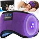 TOPOINT Sleep Mask with Headphones Bluetooth 5.4 Wireless, Sleep Headphone with Microphone Built-in HD Speakers Music, Eye Mask for Sleeping Men Women Travel Meditation Girl Cool Gadgets (Deep Purple)