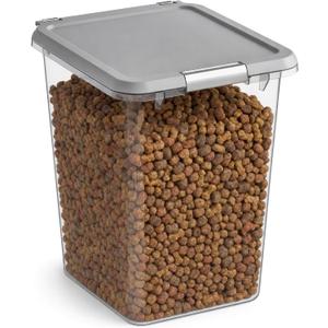 Mighty Tuff 35 lb Pet Food Storage Container with Airtight Lid, Clear, Large