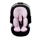 Pro Goleem Infant Car Seat Head Neck Body Support, Ultra-Soft Minky and Microfiber Newborn Car Seat Insert, Perfect for Car Seat, Stroller, 2-in-1 Reversible, Girls, Pink