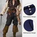 Gothic Men's Cosplay Trousers - Victorian Steampunk Costume Pants for Halloween & Medieval Occasions (XXL)