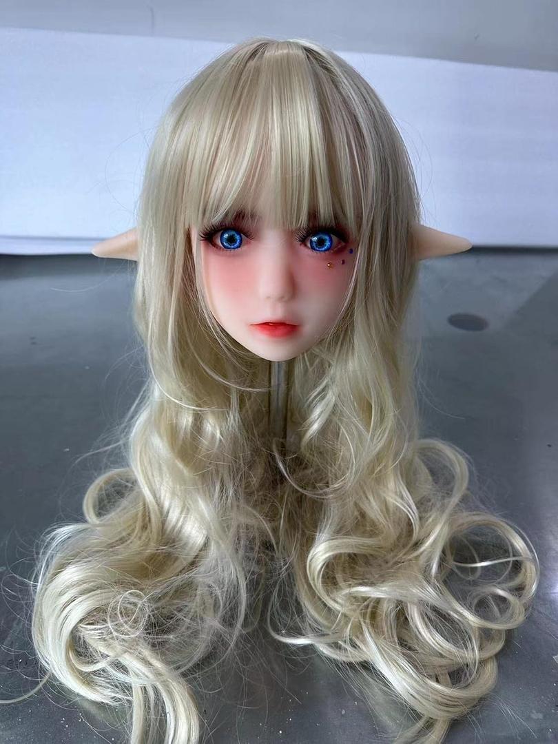 Beautiful and Charming elf Doll Head with Oral Hole,Silicone7.1 inchesHave a Beautiful Wig, Eyes, MakeupAvailable M16 Articulation Fixed Connection