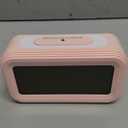 Digital Alarm Clock with Indoor Temperature, Large LED Display, 12/24H, Snooze Mode, Battery Operated Bedside Clock for Bedroom, Heavy Sleepers & Kids (Pink)