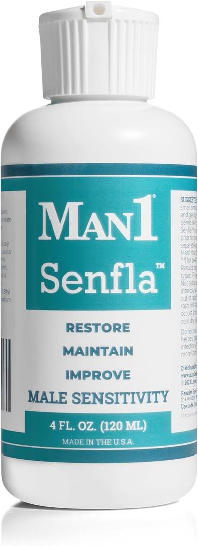 Man1 Senfla: Restore Penile Sensation. Formulated for Men Who Have Experienced Diminished Sensitivity. Enhance and Maintain Intimate Feeling and Bring Back The Spark in Your Life