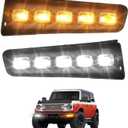 Fog Lights Modular Bumper for 2024 Ford Bronco 2021-2026 Dual-Light Effect LED DRL with Startup Animation Amber Sequential Turn Signal for Bronco Accessories 2/4 Door (with 5 LEDs)