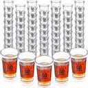Hushee 100 Pcs 60th Birthday Shot Glasses Bulk, 1.4oz Cheers to 60 Years Shot Glass Cute 60th Birthday Party Favors for Guests, Decorations Shot Glass for Birthday Party, Wedding, Company Anniversary (Black)
