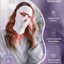 FOLOKE LED Light Therapy Mask Skin Care Mask, LED face & neck Red 6305nm & NIR 830nm Wavelength,USB C Rechargeable for Home Use Working Travel Yoga (Sakura Pink