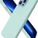 ORNARTO Compatible with iPhone 13 Pro Max Case 6.7", Slim Liquid Silicone 3 Layers Full Covered Soft Gel Rubber Case Cover 6.7 inch-Mint Green