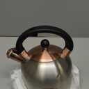 SUSTEAS Tea Kettle - 3.17QT Whistling Kettle with Ergonomic Handle - Premium Stainless Steel Tea Pots for Stove Top, Chic Vintage Teapot with Composite Base, Work for All Stovetops (Silver)