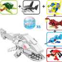 3 x Anditoy 6 Pack Prefilled Easter Eggs with Ocean Animal Building Blocks Toys Inside for Kids Boys Girls Teens Easter Basket Stuffers Gifts