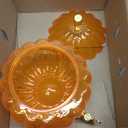 Anchor Hocking Orange Flash Colored Glass Pumpkin Candy Treat Cookie Jar w/ Lid