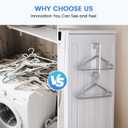 Magnetic Hanger Organizer for Laundry Room Organization, Clothes Storage Rack, Hanger Storage Rack for Washing Machine, White Laundry Room Rack