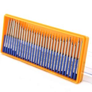 JINGLING 1mm Round Ball Head Diamond Grinding Bits Spherical Burrs with 1/8 Inch Shank for Dremel Tool Accessories Pack of 30Pcs