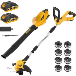 ZEGJAW Leaf Blower & 12-Inch 20v Cordless String Trimmer Combo Kit for Lawn