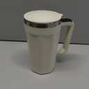 Self Stirring Coffee Mug with Temperature Display, 15oz Automatic Magnetic Mixing Cup, Rechargeable Travel Mug for Coffee, Milk, Cocoa - (White)