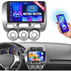 8 Core 6G+128G Radio for Honda Fit 2004-2010 with Wireless Carplay Android Auto, Hikity 9 Inch Android 13 Touch Screen Stereo with DSP BT 5.0 GPS Navigation WiFi