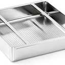 Tuanse Pre Rinse Basket with Stainless Steel Slides Commercial Strainer Basket Heavy Duty Stainless Steel Sink Drain for Restaurant Kitchen Dishwashing Sinks (23.5 x 23.5 x 4 Inch)
