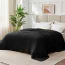 100% Cotton Muslin Blanket King 108" x 90", 6 Layers Breathable and Lightweight Cotton Throw Blankets for Bed, Soft Cooling Summer Gauze Blanket for Adults All Season, Black