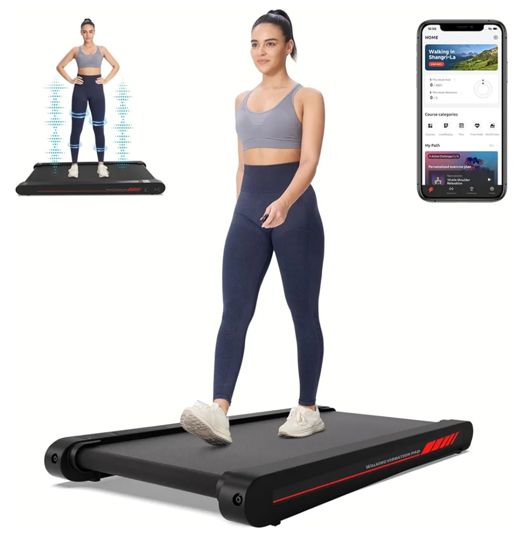 Sperax Walking Vibration Pad with APP, 3 in 1 Under Desk Treadmill, 2.5HP Low Noise Walking Treadmill Pad with Remote Control,Portable Treadmills for Home Office