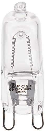 Satco S4642 100 Watt 1700 Lumens T4 Halogen G9 Double Loop Base 120 Volt Clear Light Bulb, Dimmable 4 Pack