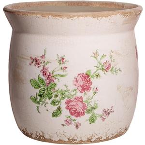 Rustic Ceramic Pots for Plants, 6.21in. Vintage Crackle Glazed Planters for Indoor & Outdoor Plants with Drainage Hole, Unique Planting Pots for Gardening, Tuscan Decor Plant Pots Indoor, Floral