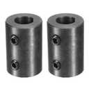 uxcell 2pcs Shaft Coupling 1/2" Bore, 1" OD, 1-1/2" Length, Black Oxide Plated Steel Rigid Coupling, Motor Wheel Coupler, (2 Set Screws)