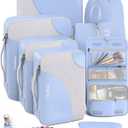 OlarHike 8 Set Packing Cubes for Travel, 4 Various Sizes(Extra Large,Large,Medium,Small), Luggage Organizer Bags for Trip Accessories Essentials, for Carry on Suitcases (Blue)