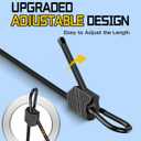 8 Pcs 80 Inch Adjustable Carabiner Bungee Cords with Hooks, Easy to Adjust from 7" to 80", Black Bungee Straps with UV-Resistance & Superior Elasticity for Cargo, Bike, Luggage, Carts, Truck, etc