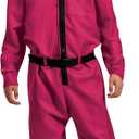 Disguise unisex-adult Squid Game Guard Costume, Official Squid Game Costume Jumpsuit and Triangle Mask (Small)