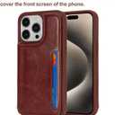 iCoverCase Compatible with iPhone 15 Pro Max Wallet Phone Case with Card Holder for Women Men, [RFID Blocking] Card Slots PU Leather Protective Wallet Case 6.7 Inch (Dark Brown)