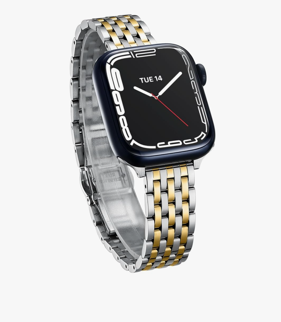 Thin & Feminine Bands for Apple Watch 10 Se 9 8 7 6 5 4 3 2 1, Dressy Metal Watch Bands for Women for Apple Watch 42mm 41mm 40mm 44mm 45mm 46mm, Stainless Steel Watch Bands for Apple Watch