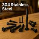 1/2 x 6 Black Lag Bolts, 20 PCs Heavy Duty Dacromet-Coated 304 Stainless Wood Lag Screws, Hex Head for Outdoor Framing Construction