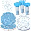Zubebe 175 Pcs Last Toast on The Coast Baby Shower Party Decorations Coastal Bachelorette Paper Plates Cups Napkins Disposable Tableware Set Beach Bachelorette Party Supplies Serves 25