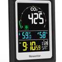 Newentor CO2 Monitor, Indoor Air Quality Meters, Carbon Dioxide Detector with Voice Alert, Large Display CO2 Tester, Temperature Humidity Sensor, Alarm Clock for Home, RV, Grow Tents, Black (Pack of 1)
