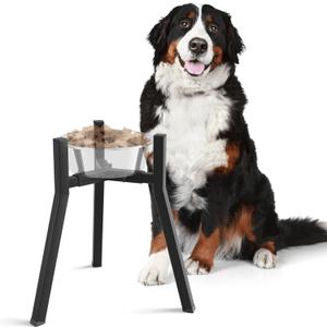 SHAINFUN Raised Dog Bowl Stand, Adjustable Width 8.3-12.6", Single Elevated Food Water Holder, Bowl Not Included