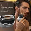 Ufree Beard Trimmer and Foil Shaver Kit, Electric Razors for Men, Precision T Blade Hair Trimmer, Waterproof Travel Shaver, Cordless Clippers Set for Mustache Facial Hair Cutting, Men Grooming Gifts, Silver