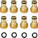 Garden Hose Quick Connector 3/4 inch GHT Brass Easy Connect Fitting Male Only (3/4" 8PCS)