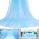 Windyun Netting Fabric Tulle 118" by 11 Yards (33 ft) Spool Mesh Fabric for Wedding Baby Shower Party Decorations DIY Tutu Skirts Crafts Garden Large Mosquito Nets Tulles Supplies(Light Blue)