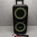Party Speaker Dolphin SP-2080RBT Dual 8-Inch High Power Portable Bluetooth, Wireless Microphone, Deep Bass, LED Lights, USB/SD Card, Rechargeable Battery