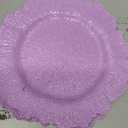 50 Pcs Lavender Charger Plates Bulk 13 Inch Plastic Charger Plates for Dinner Plate, Lavender Chargers for Table Setting, Reef Design Plate Floral Decorative Round Chargers for Wedding Party, Event