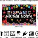 Hispanic Heritage Month Backdrop, 5.9x3.6ft Large National Bulletin Board Poster Decorations Latin Latino American Banner for Spanish School Home Office Classroom Decor Wall Photography Background