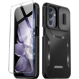 Compatible with Samsung Galaxy A17 5G/A26 5G with Slide Camera Cover+Screen Protector,Military Grade Drop Protection,Heavy Duty Rugged Shockproof Protective Phone Cover,2025 Black