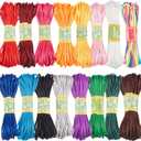 PH PandaHall 3mm Satin Nylon String 16 Colors Rattail Silk Cord 160 Yards Silk Bracelet String Beading String for Friendship Bracelet Necklace Chinese Knot Macram Trim Dream Catchers Braid Hair