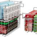 Freezer Organizer Bins - Fit 10 to 20 Cu.FT Deep Freezer, Stackable Chest Freezer Organizer Sort Frozen Food and Easily Get with Handle, 2 Pack + 1 Pack Chest Freezer Bins